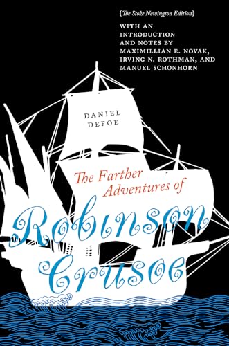 Book cover: sailing ship illustration with title "The Farther Adventures of Robinson Crusoe".