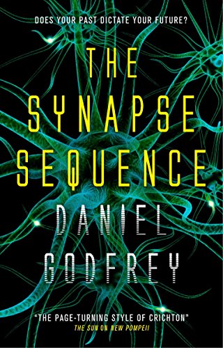 "The Synapse Sequence" book cover with neuron illustration and yellow and white text on black.
