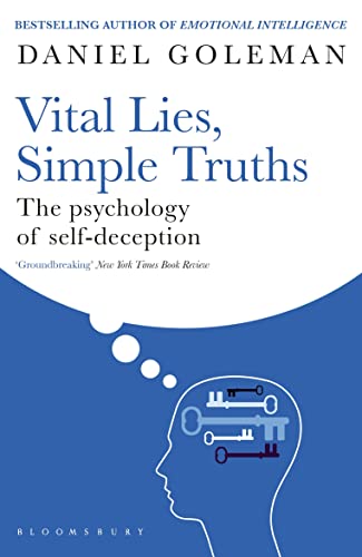 Book cover: “Vital Lies, Simple Truths” with a head silhouette and keys.