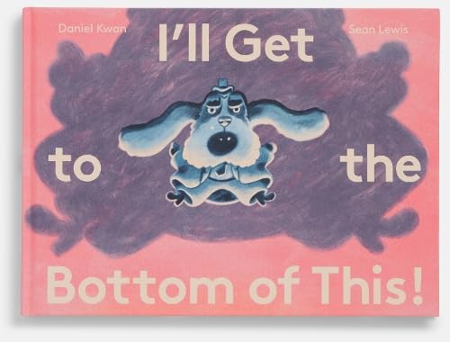 Book cover: blue bunny detective with magnifying glass on pink background.
