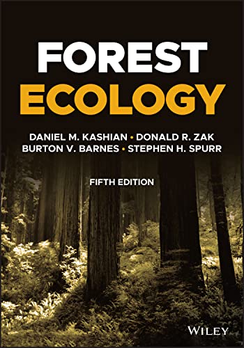 Book cover for "Forest Ecology," fifth edition, with a forest scene.