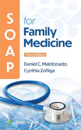 Book cover with "SOAP for Family Medicine" title and stethoscope image.
