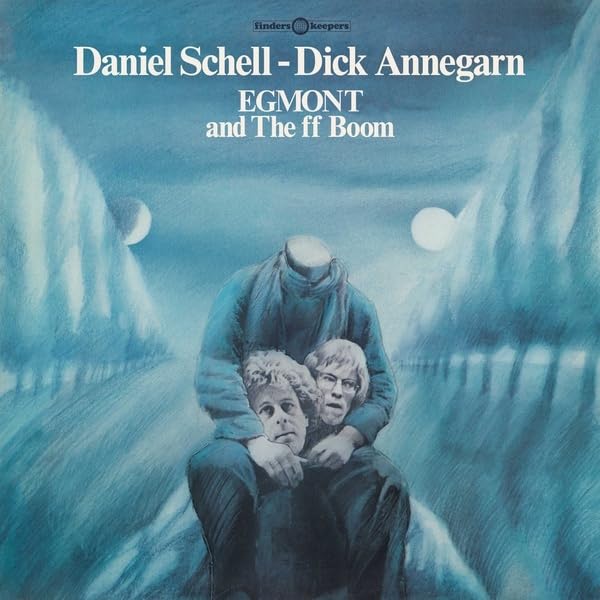 Album cover: two figures with a ghostly head in a blue landscape.