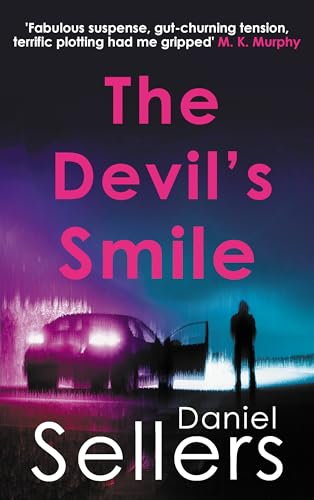 Book cover: “The Devil’s Smile” with a car and shadowy figure.