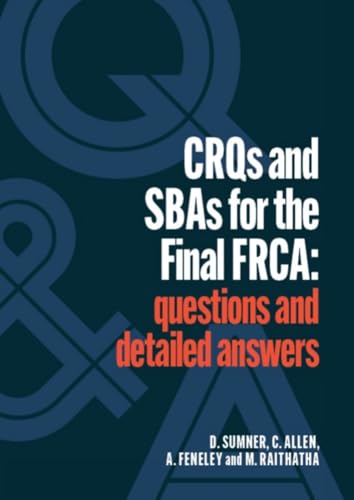 Book cover titled CRQs and SBAs for the Final FRCA with dark blue background.