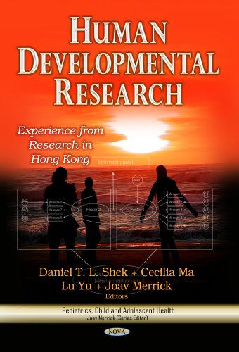 Book cover: "Human Developmental Research" with sunset and silhouetted figures.