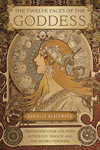 Book cover featuring a woman in profile with astrological symbols and floral designs.