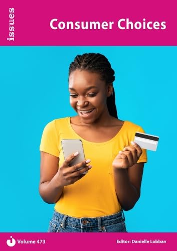 Book cover: young woman using a smartphone and credit card.