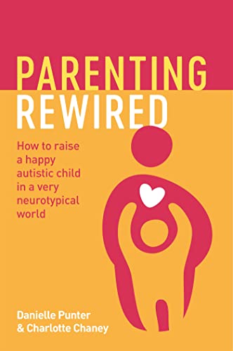 Book cover: "Parenting Rewired" with a red figure holding a child shape.