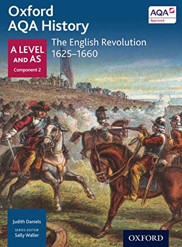 Textbook cover depicting 17th-century cavalry battle scene, “The English Revolution.”
