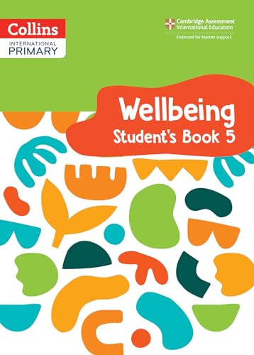 Book cover with colorful abstract shapes and “Wellbeing Student’s Book 5” text.