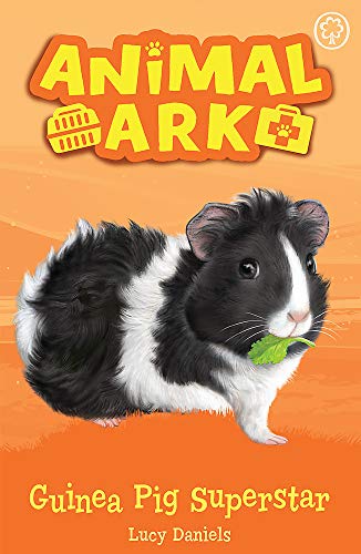 Book cover featuring a black and white guinea pig eating a green leaf.
