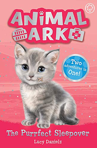 Book cover featuring a gray kitten with a bandage on its paw.