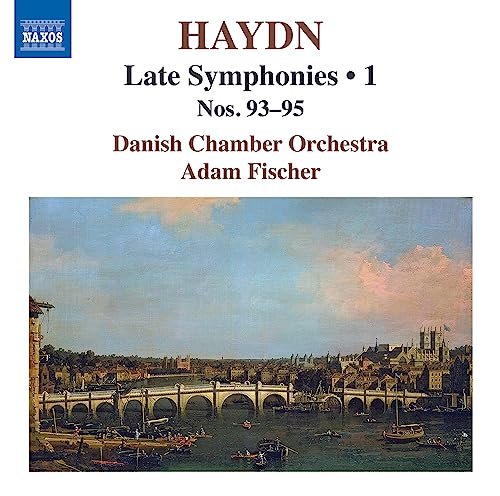 CD cover for Haydn’s Late Symphonies, featuring a bridge and city scene.