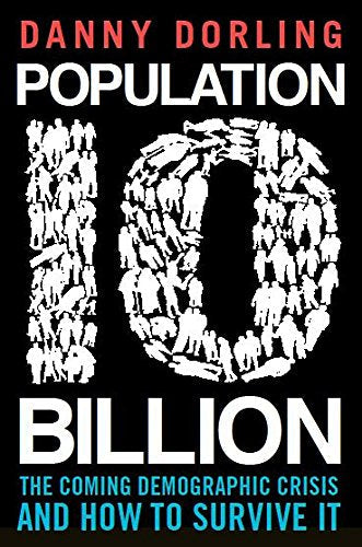 Book cover: "Population 10 Billion" with silhouettes of people forming the number 10.