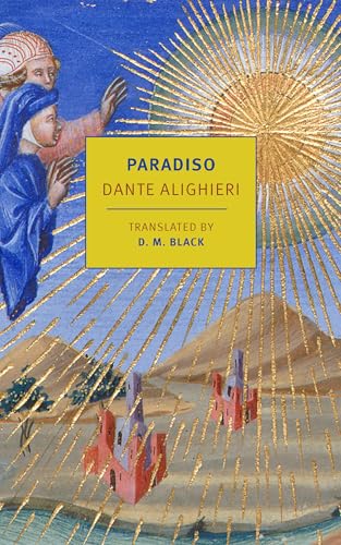 Book cover for "Paradiso" with a radiant sun and figures ascending.