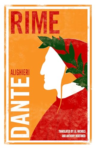Book cover: “Rime” by Dante Alighieri, with a profile portrait.