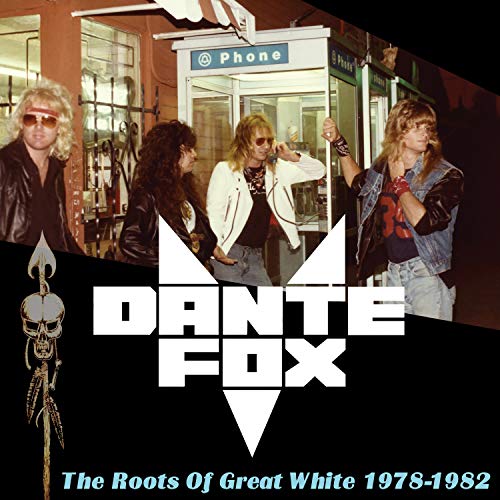 1980s rock band Dante Fox album cover with four musicians and logo.