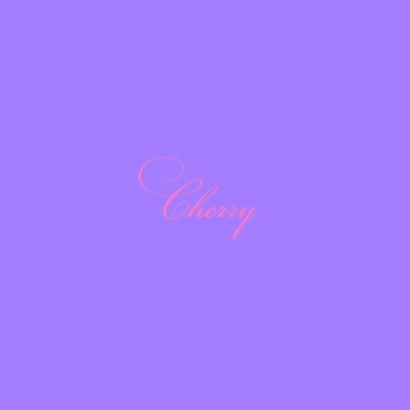 The word Cherry written in pink cursive script on a solid purple background.
