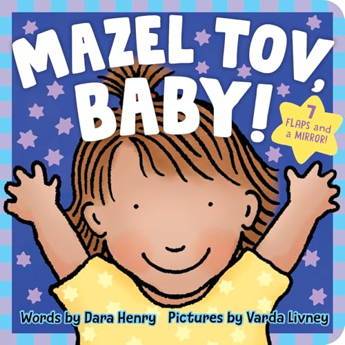 Book cover: “Mazel Tov, Baby!” with illustration of a smiling baby.