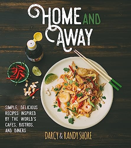 Cookbook cover with Pad Thai, chopsticks, chili peppers, and lime.