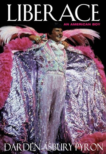 Book cover featuring Liberace in a sparkling, feathered suit.