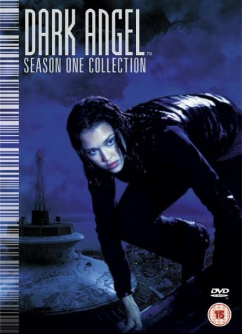 Dark Angel Season One DVD cover featuring a woman crouching against a blue background.