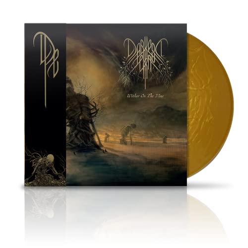 Darkest Era vinyl record with a landscape painting and gold swirl.