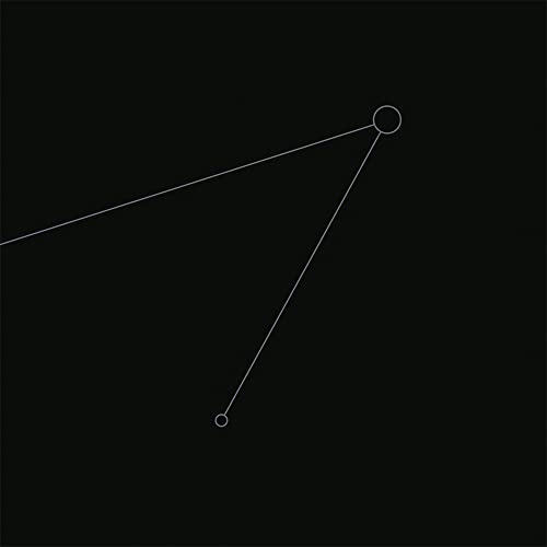 Black background with white lines forming a minimalist abstract design.