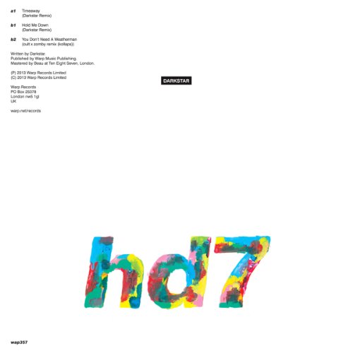 White record sleeve featuring the text Darkstar and colorful, painted letters reading hd7.