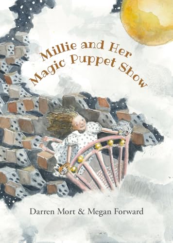 Book cover: girl in a puppet theater amidst floating blocks.