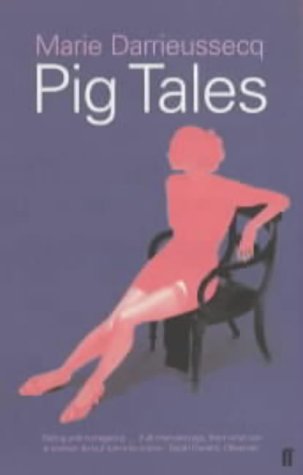 Book cover: “Pig Tales” with a red silhouette of a seated woman.