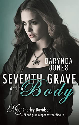 Book cover: woman in leather jacket, title "Seventh Grave and No Body".