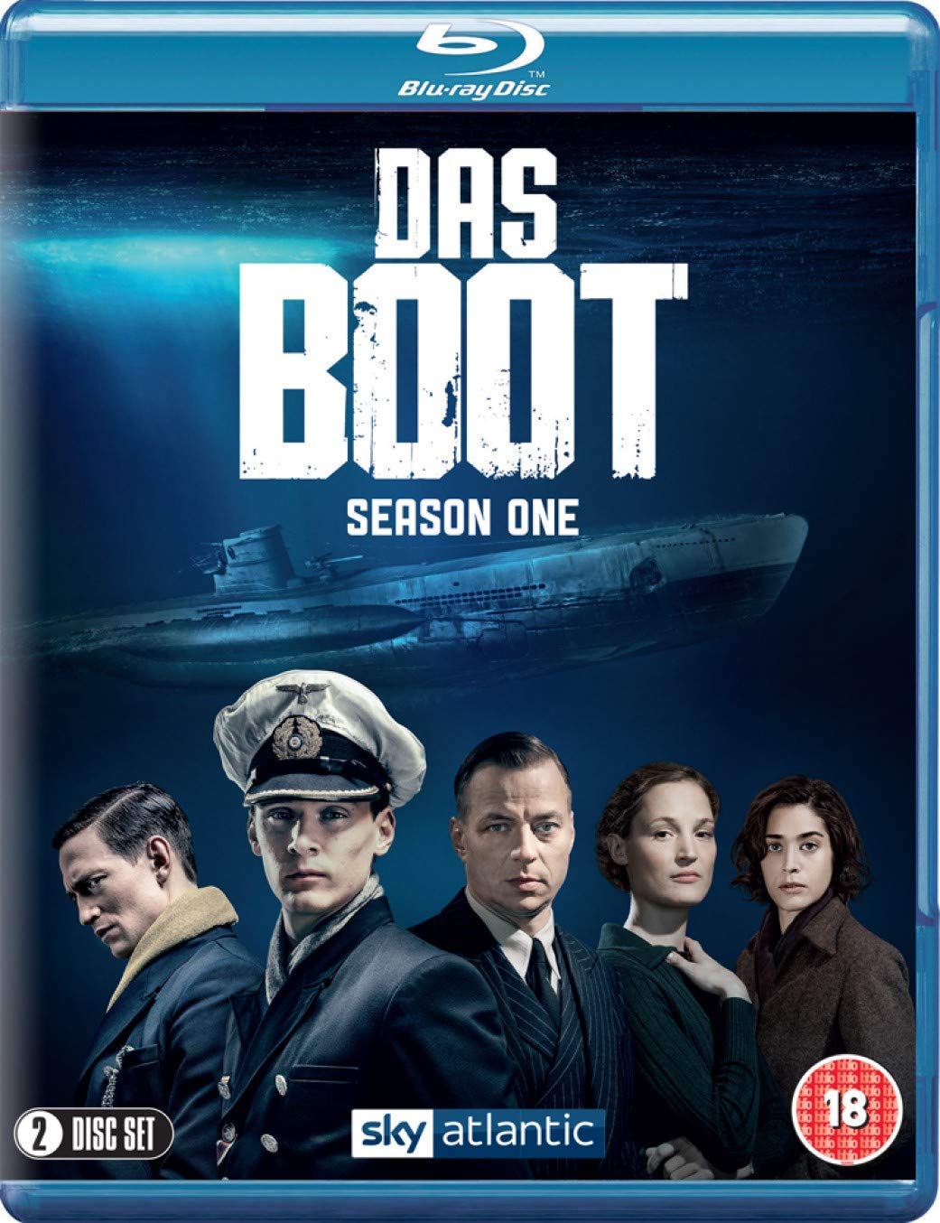 "Das Boot Season 1 DVD cover featuring a submarine and five characters."