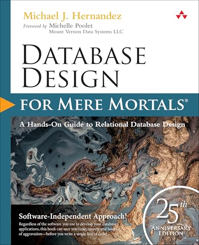 Book cover: “Database Design For Mere Mortals,” 25th Anniversary Edition.