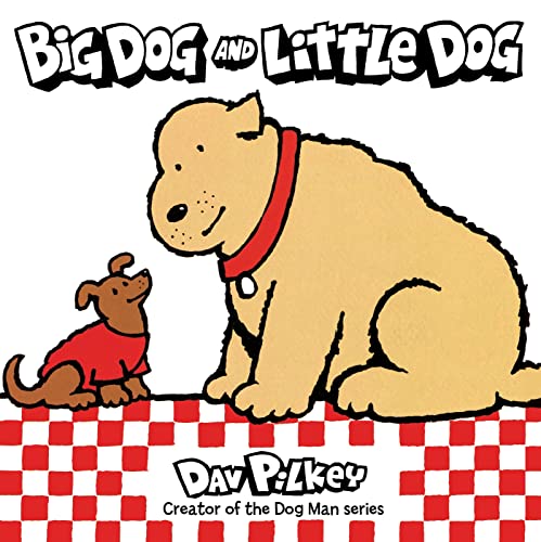 Board book cover depicting a large tan dog and a small brown dog.