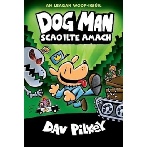 Dog Man book cover with a dog-headed superhero and spooky characters.