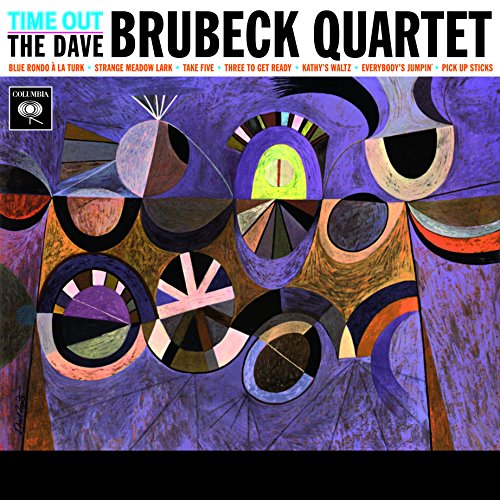 Album cover for Dave Brubeck Quartet’s “Time Out” with abstract geometric art.