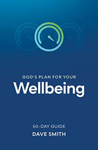 Book cover: blue background, white text, circular gauge graphic, "Wellbeing".