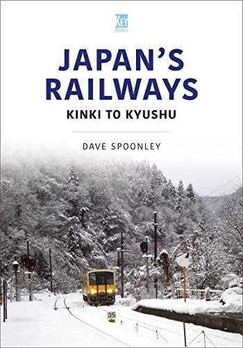 Book cover: "Japan's Railways" with a snowy train track scene.