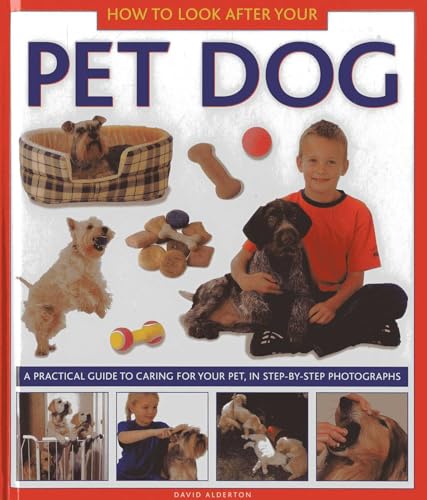 Book cover featuring a boy with a dog and various pet care photos.