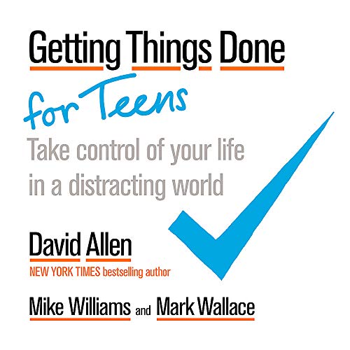 Book cover with title “Getting Things Done for Teens” and a blue checkmark.