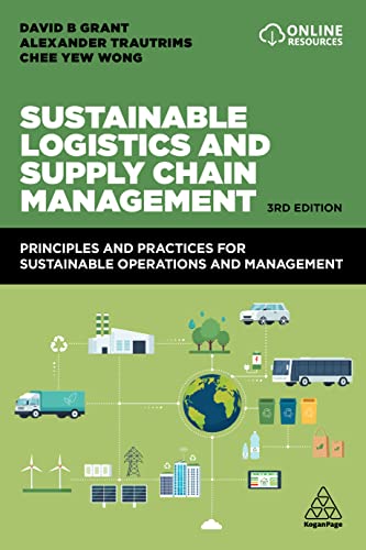 Book cover titled Sustainable Logistics and Supply Chain Management featuring green supply chain icons.