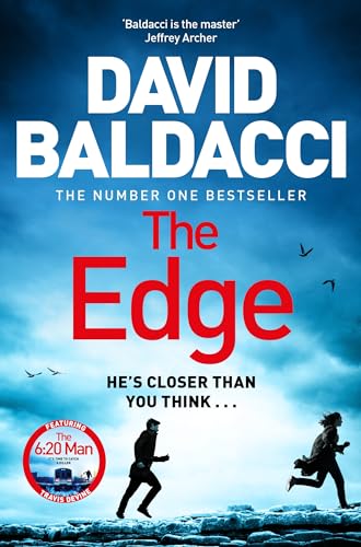 Book cover for "The Edge" by David Baldacci, with figures running.