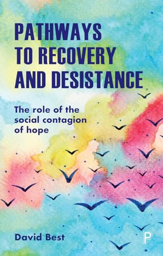 Book cover with watercolor background, black text, and silhouettes of birds flying upward.