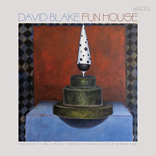 CD cover for David Blake’s “Fun House” featuring abstract art of a cone.