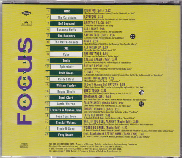 CD case for David Blake's “Radio Casual” with tracklist and 1999 Focus logo.