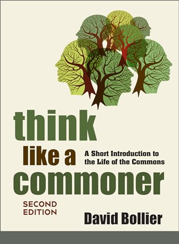 Book cover with tree-shaped heads and text: “Think Like a Commoner.”