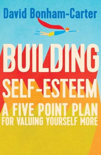 Book cover: "Building Self-Esteem" with a red and yellow abstract design.