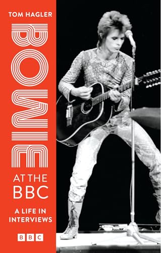 Book cover featuring David Bowie performing with a guitar and microphone.